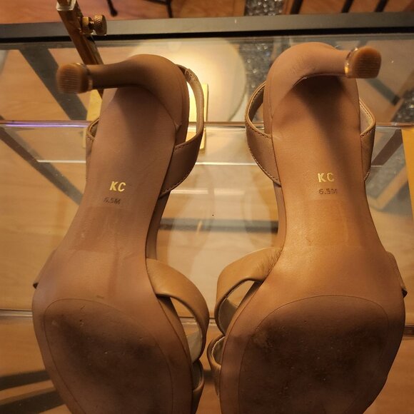 Kenneth Cole Nude Leather Strappy High Heel Sandal - Picture 2 of 5